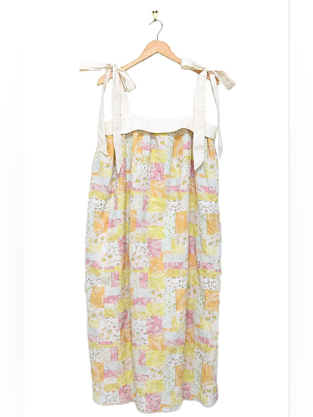NWT Aureum Hamptons Patchwork Quilt Floral Embroidered Midi Dress Sz S Boho - Picture 2 of 12
